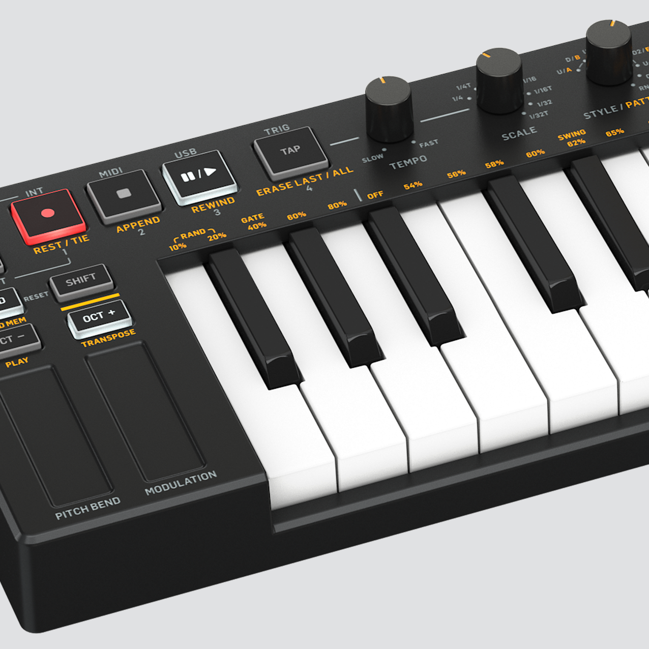 BEHRINGER SWING TECLADO CONTROLADOR MIDI/ USB - B2B Music Store