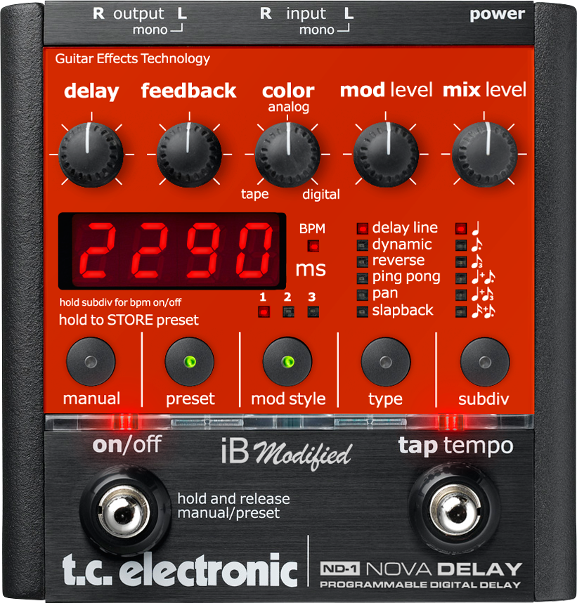 TC Electronic | Product | ND-1 NOVA DELAY IB MODIFIED