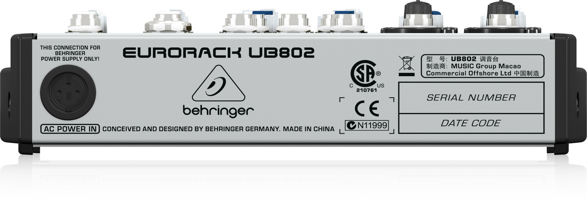 Behringer Behringer Eurorack UB802 Ultra-low Noise Design Mixer 4033653020343 No PSU 