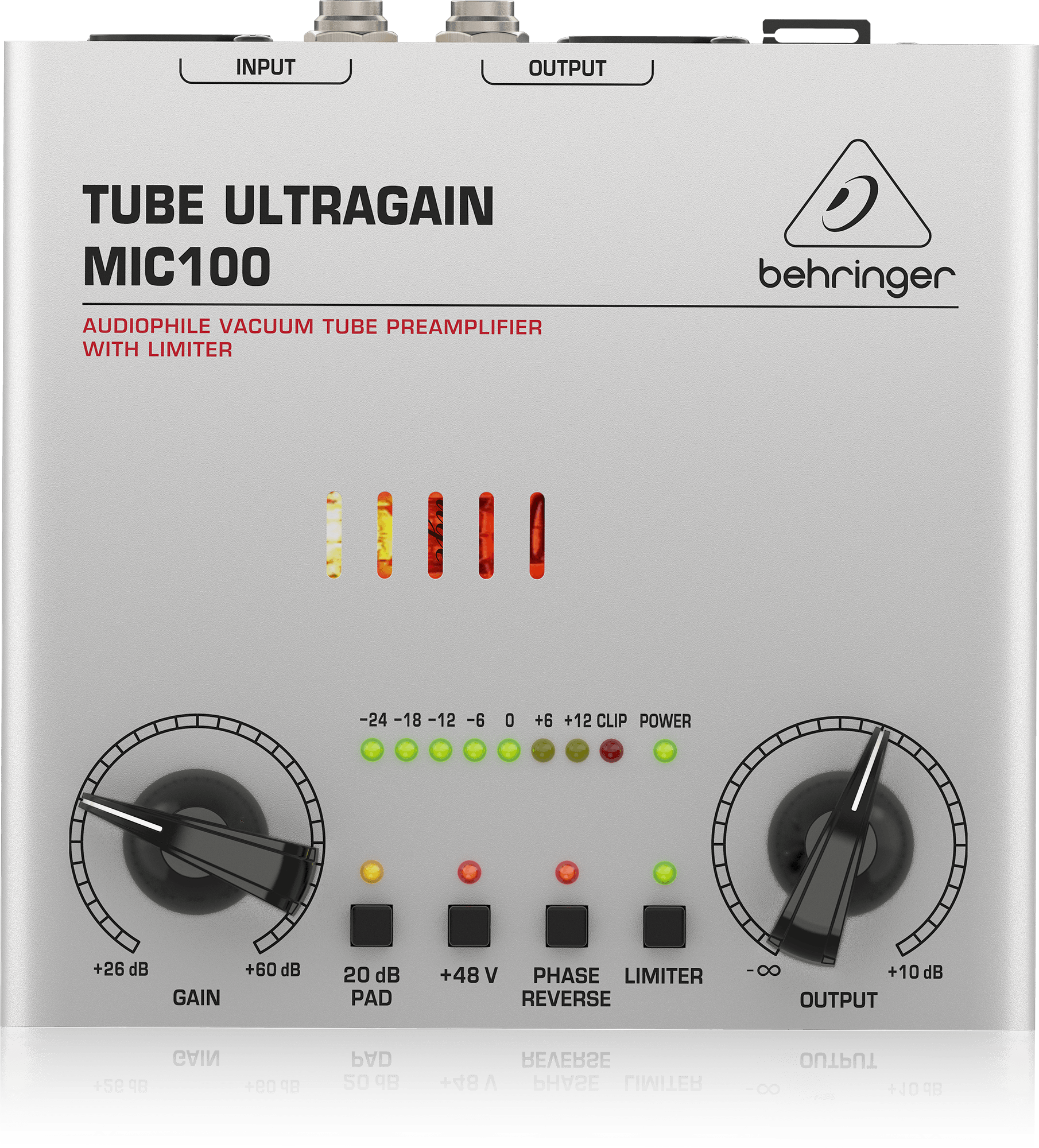 Behringer tube ultragain mic100 audiophile microphone pre-amplifier wpower cord