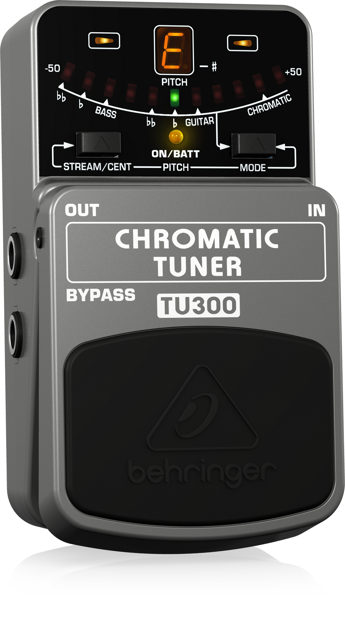 Behringer TU300 Chromatic Tuner Pedal with 3 Patch Cables