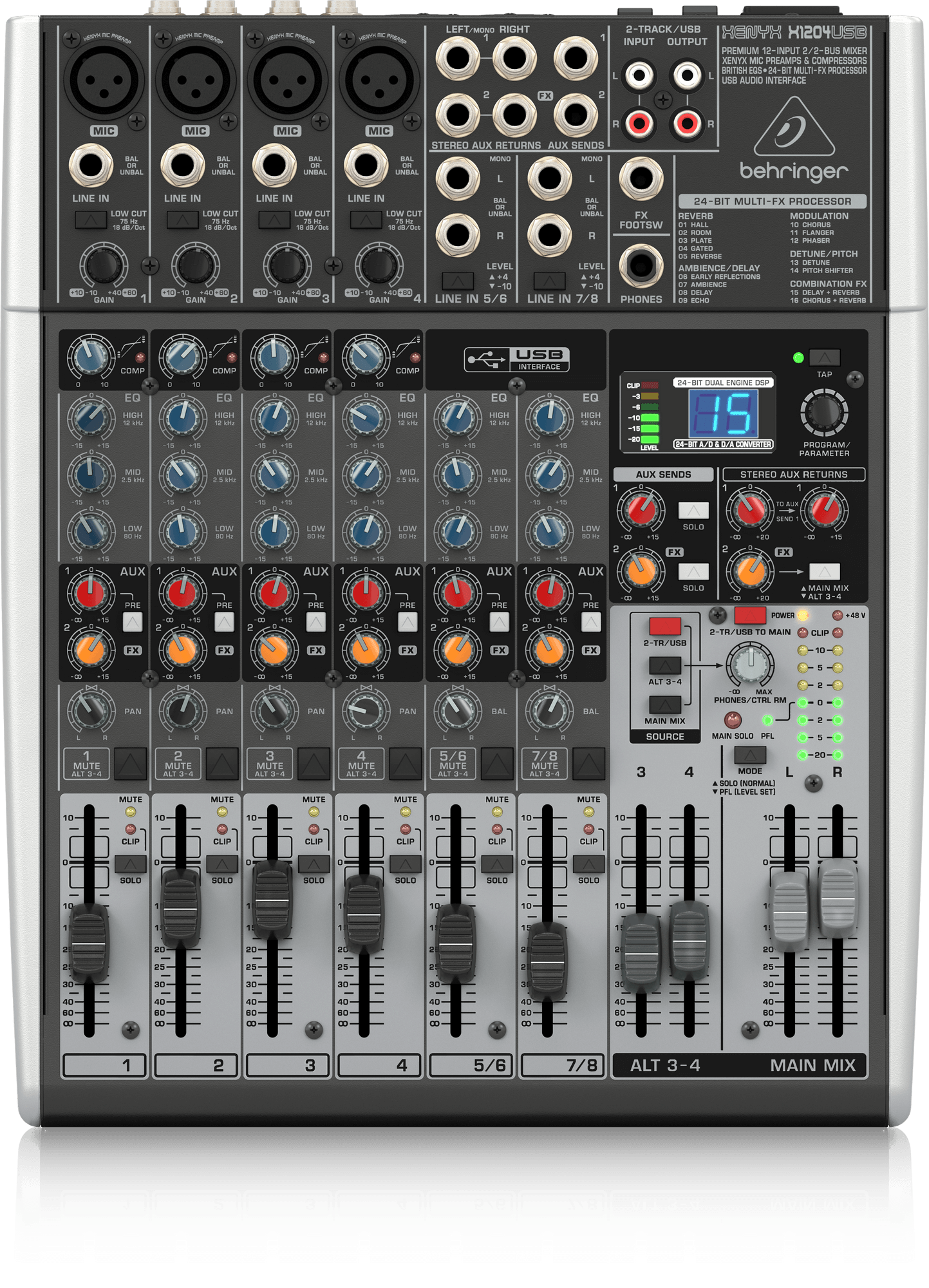 behringer xenyx x1204usb 12 channel mixer with dj