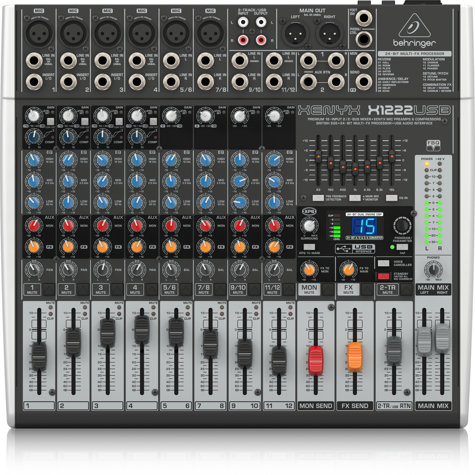 Xenyx X1222USB Mixer with USB and Effects