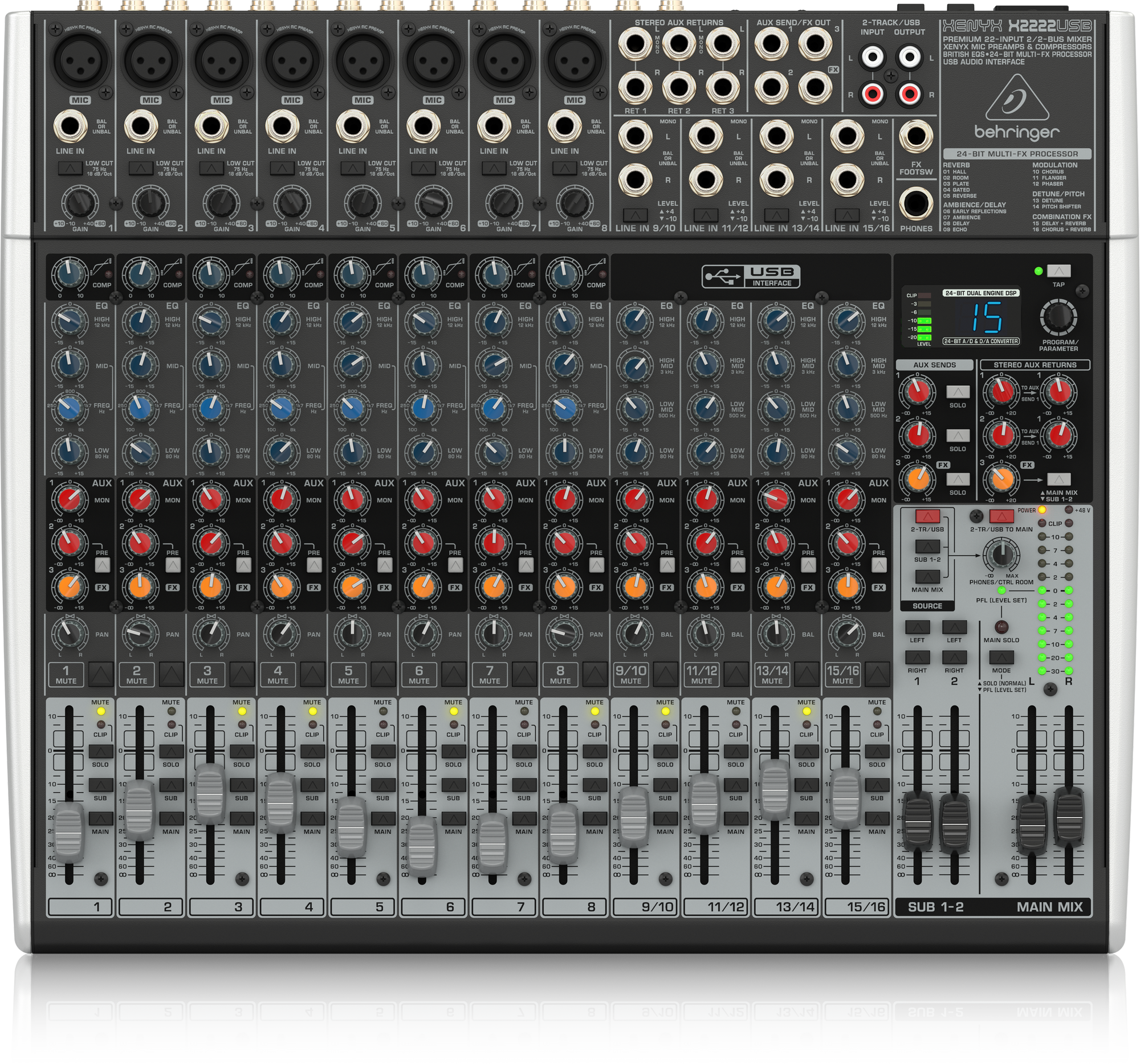Xenyx X2222USB Mixer with USB and Effects