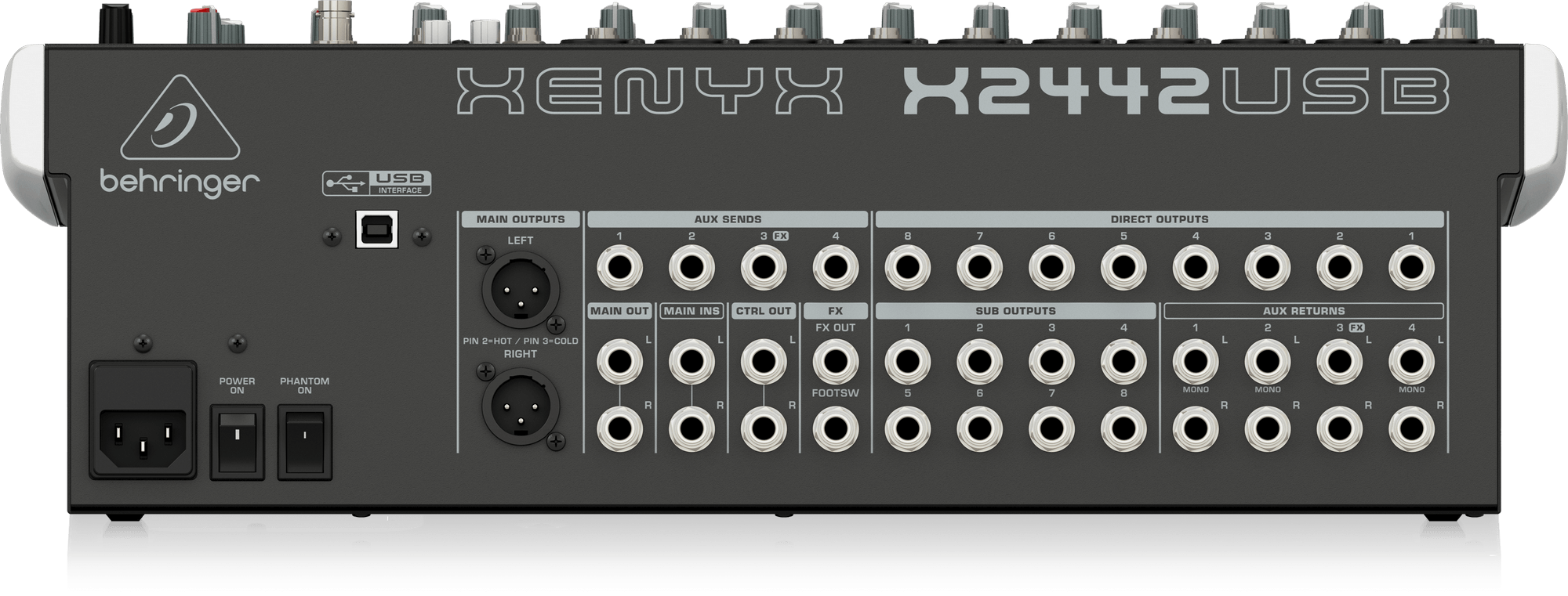 Behringer Xenyx X2442USB Premium 24-Input 4/2-Bus Mixer with USB/Audio Interface 