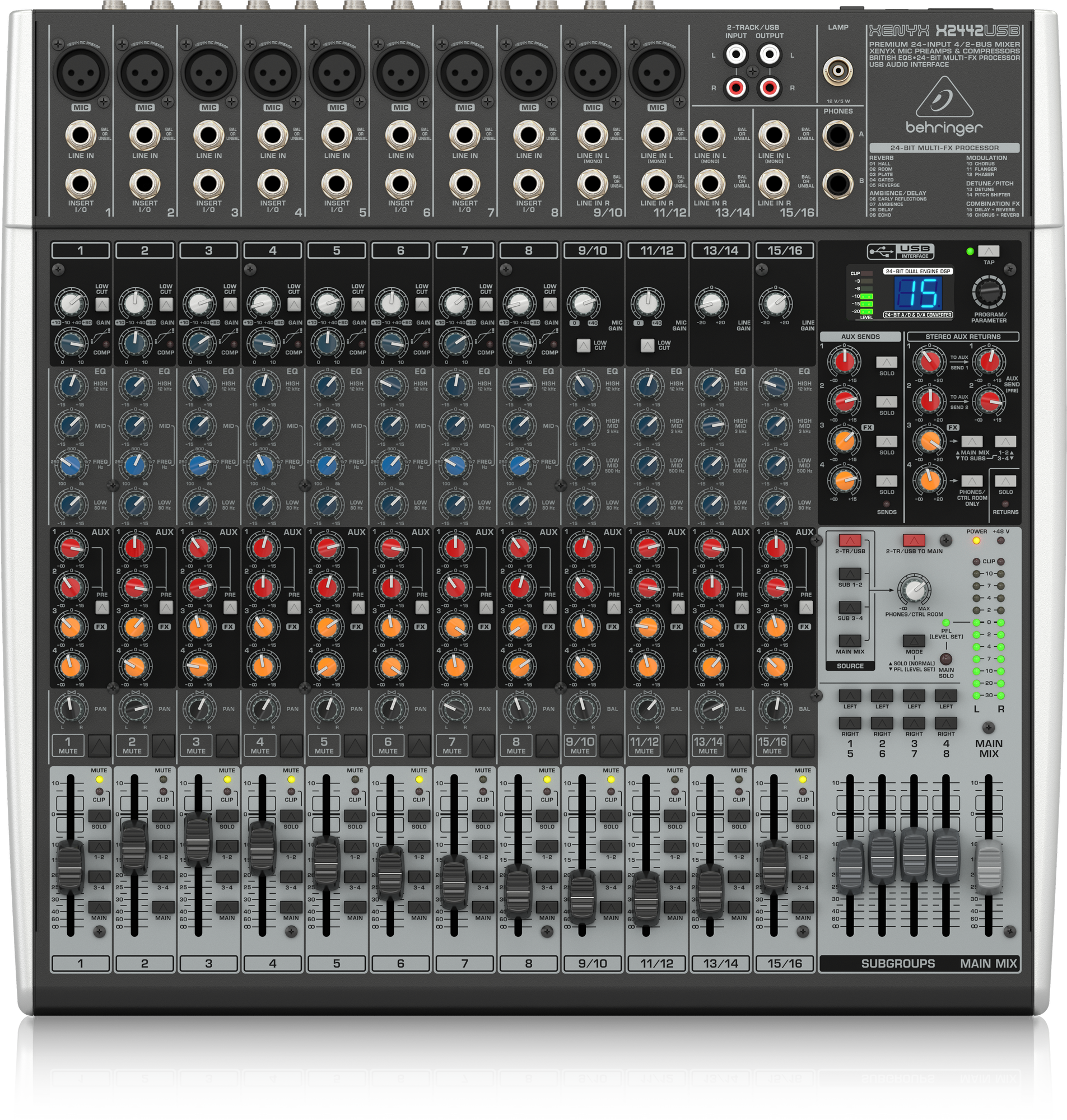 Behringer XENYX X2442USB Premium 24-Input Mixer/Audio Interface 