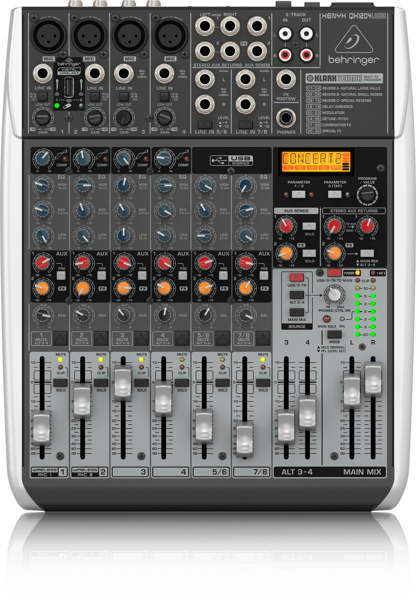 behringer xenyx x1204usb 12 input usb audio mixer with effects