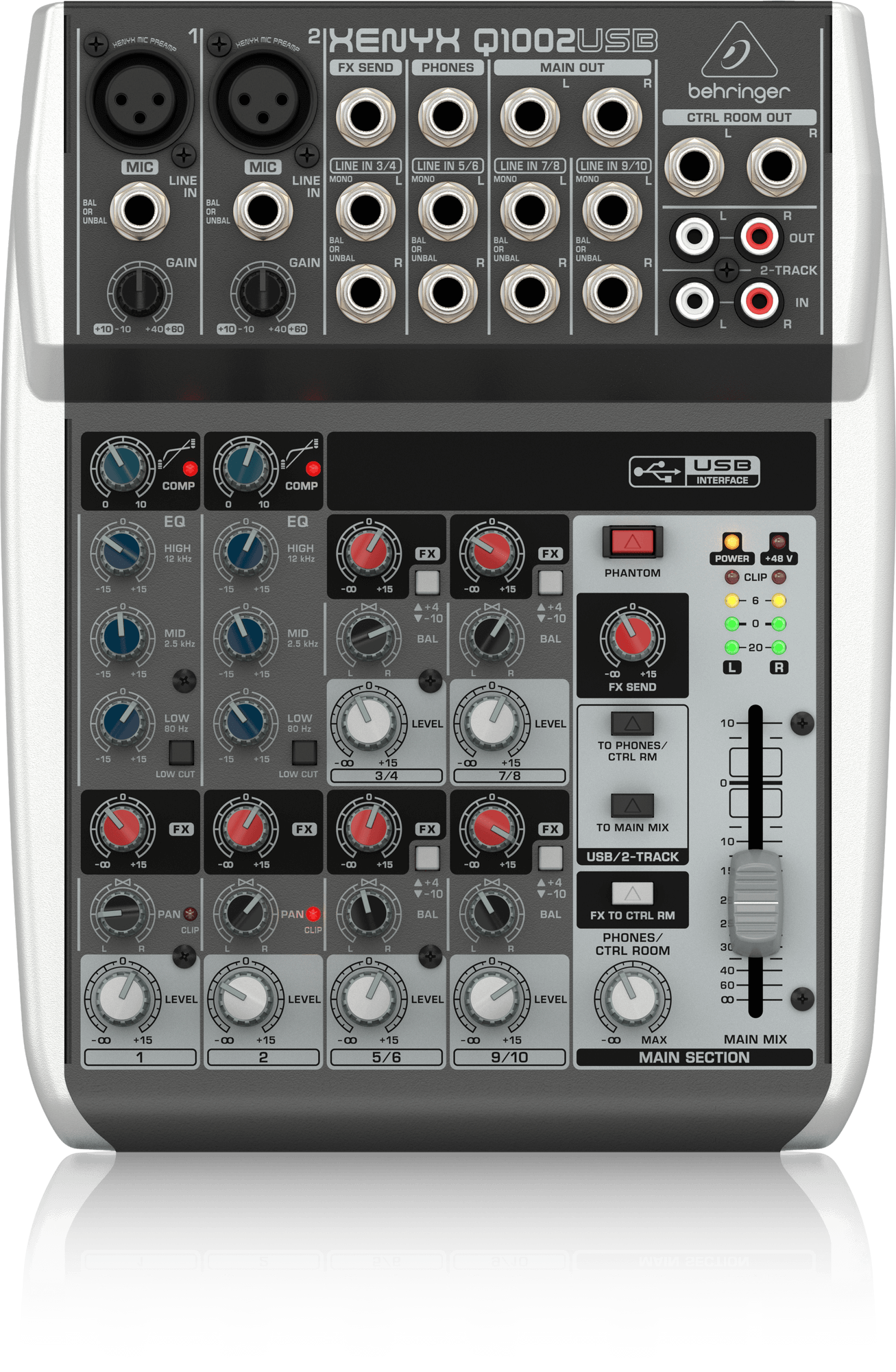 behringer xenyx q502usb 5-input mixer bundle