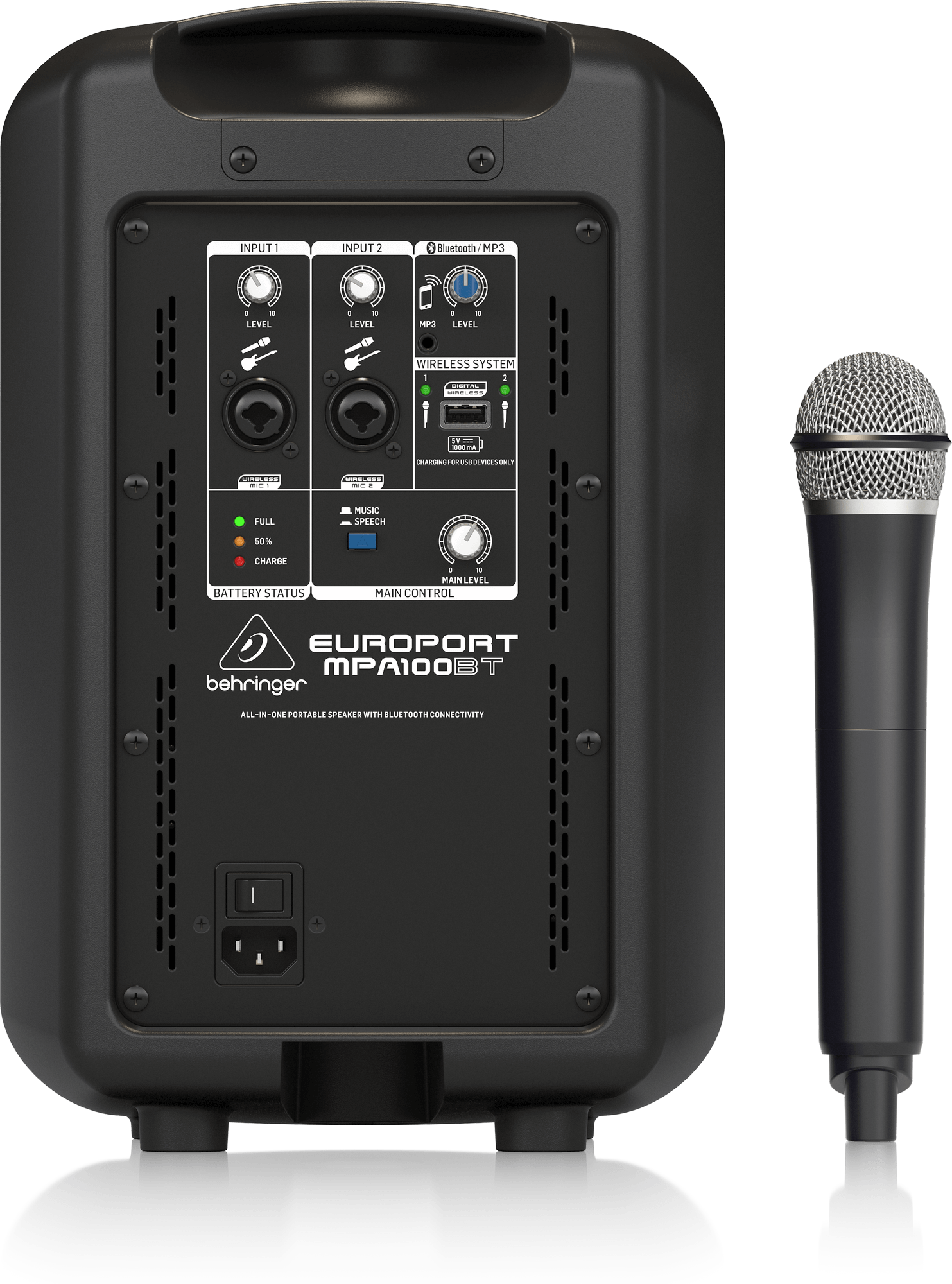 portable pa system with wireless microphone bluetooth