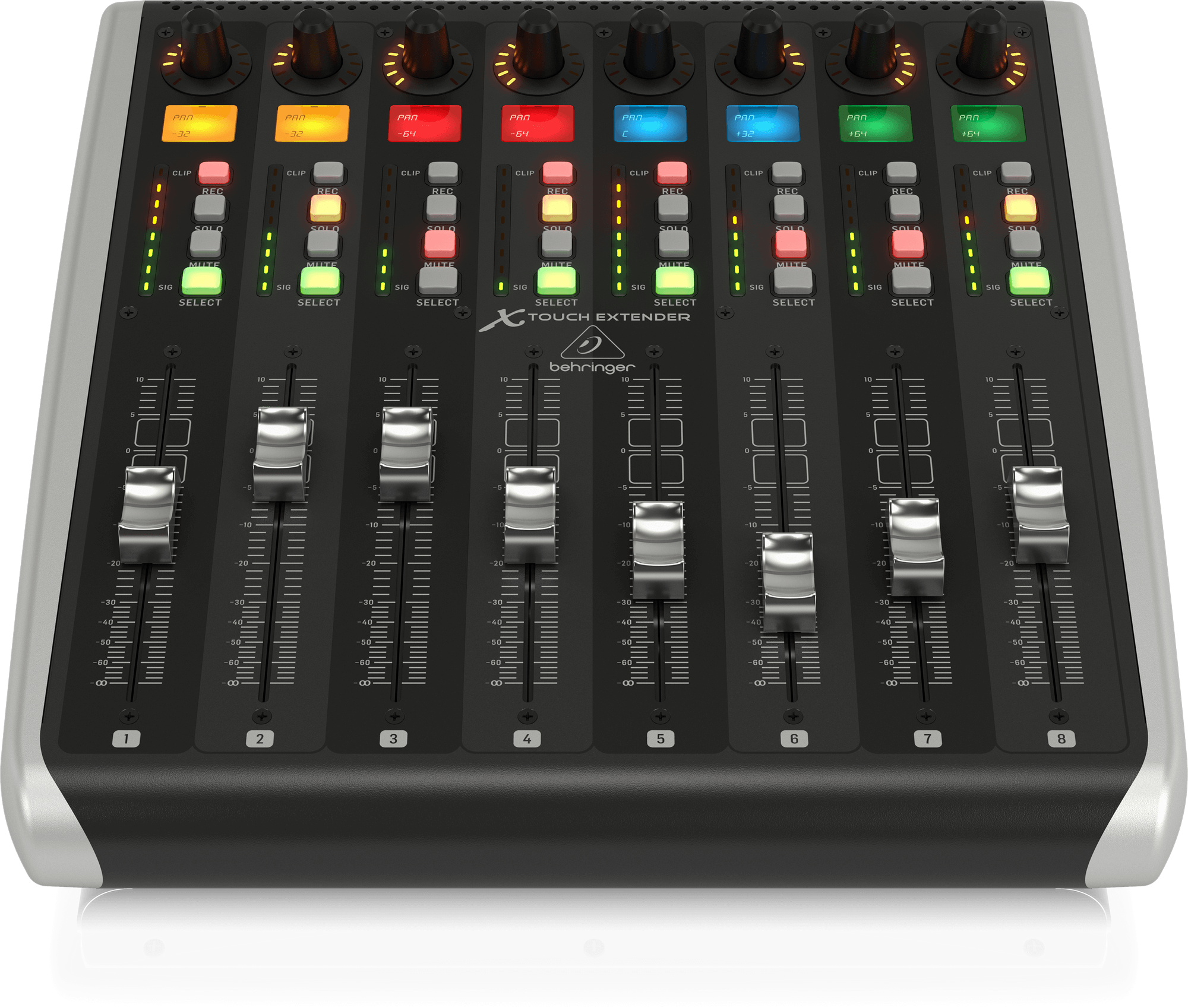 Behringer X-TOUCH EXTENDER With 8 Touch-Sensitive Motor Faders with Microfiber and 1 Year Everything Music Extended Warranty 