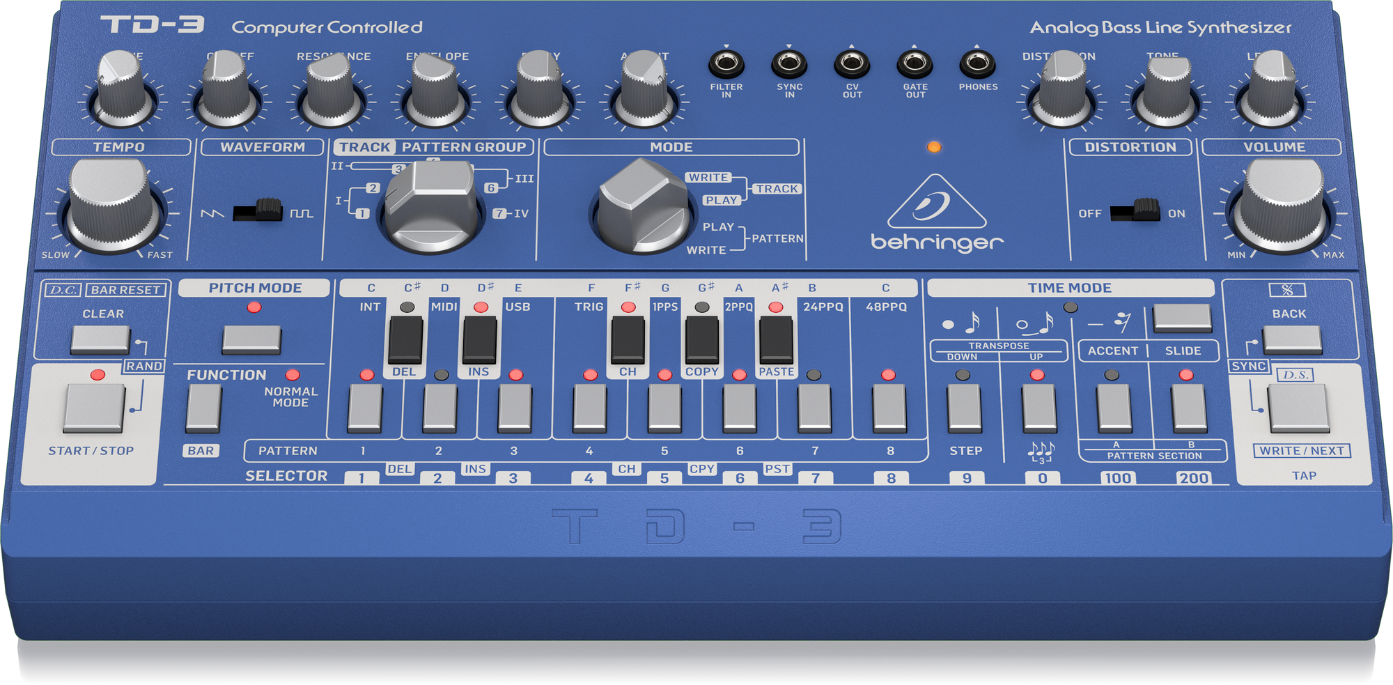 Blue Behringer TD-3 Analog Bass Line Synthesize Sound Module