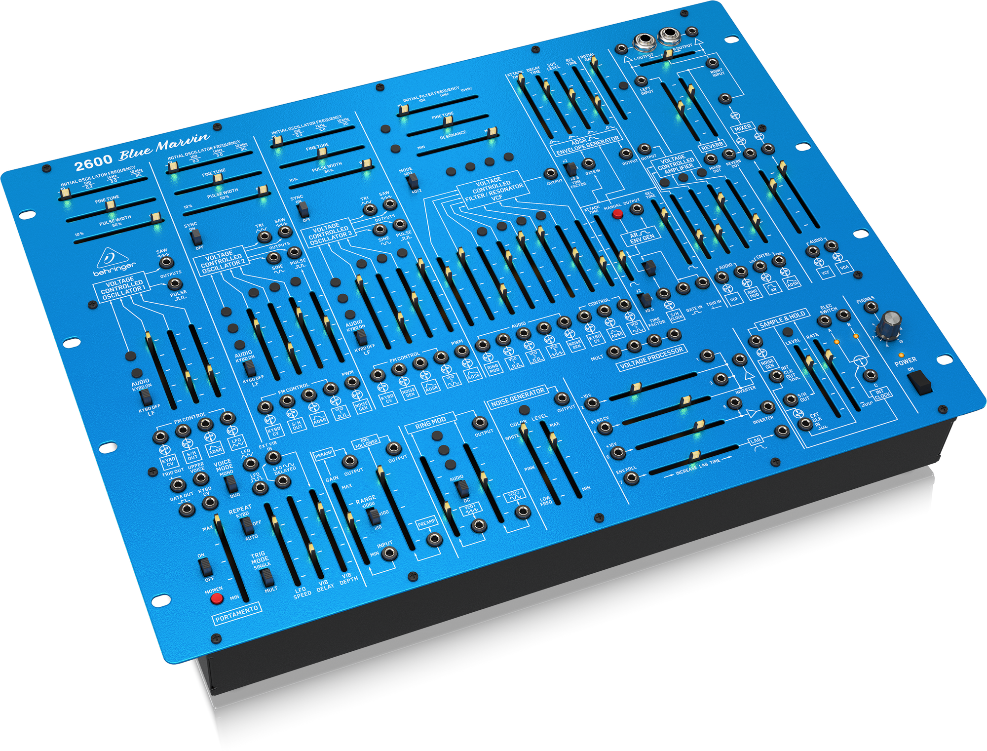 Edición Especial Behringer 2600 BLUE MARVIN Sintetizador Analógico Semimodular Con 3 VCO Y VCF Multimodo En Formato De Montaje De 8 Bastidores En U 