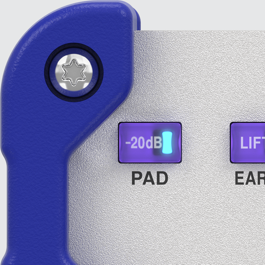 Illuminated 20dB Pad and Earth Lift Switches