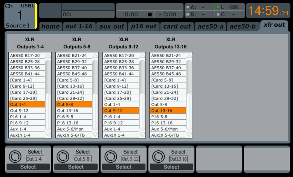 behringer x32 output routing